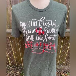 Love in Faith Dance Like Frosty Shine Give Love Like Jesus Medium shirt